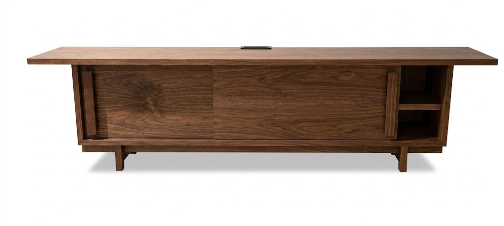 Mueble de tv zara en chapa de encino color nogal 
