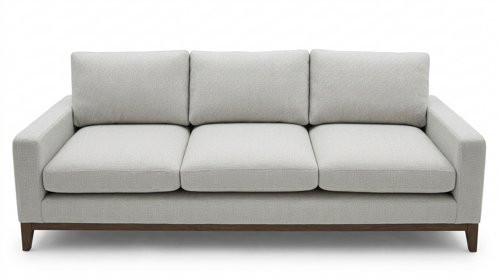 Sofá Lowa, marca Mirza: diseño moderno de tres plazas con tapizado premium. Confort excepcional, estilo contemporáneo y alta durabilidad para tu hogar.