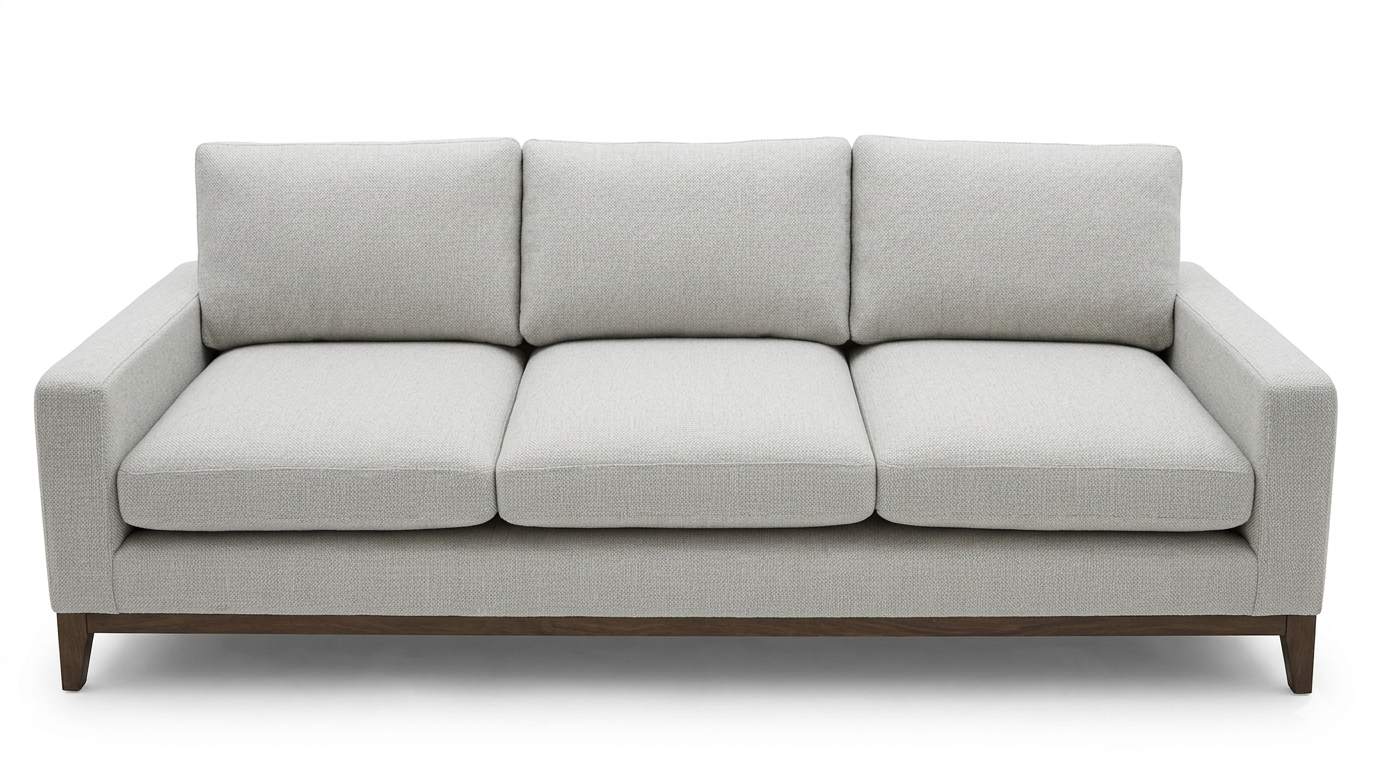 Sofá Lowa, marca Mirza: diseño moderno de tres plazas con tapizado premium. Confort excepcional, estilo contemporáneo y alta durabilidad para tu hogar.
