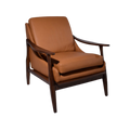 Sillon en piel 100% natural hecho en madera solida de encino