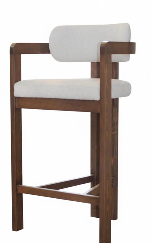 Banco Live: diseño ergonómico con estructura en madera sólida y tapizado premium. Confort superior, estilo contemporáneo y alta durabilidad para tu barra o cocina