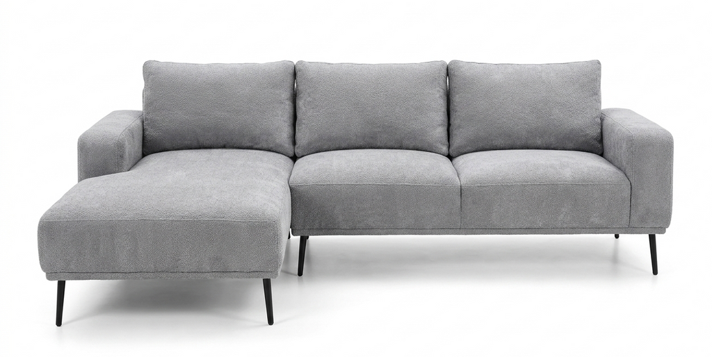 Sala seccional Burton: diseño moderno con chaise longue y patas estilizadas. Confort excepcional, estilo contemporáneo y alta durabilidad para tu hogar