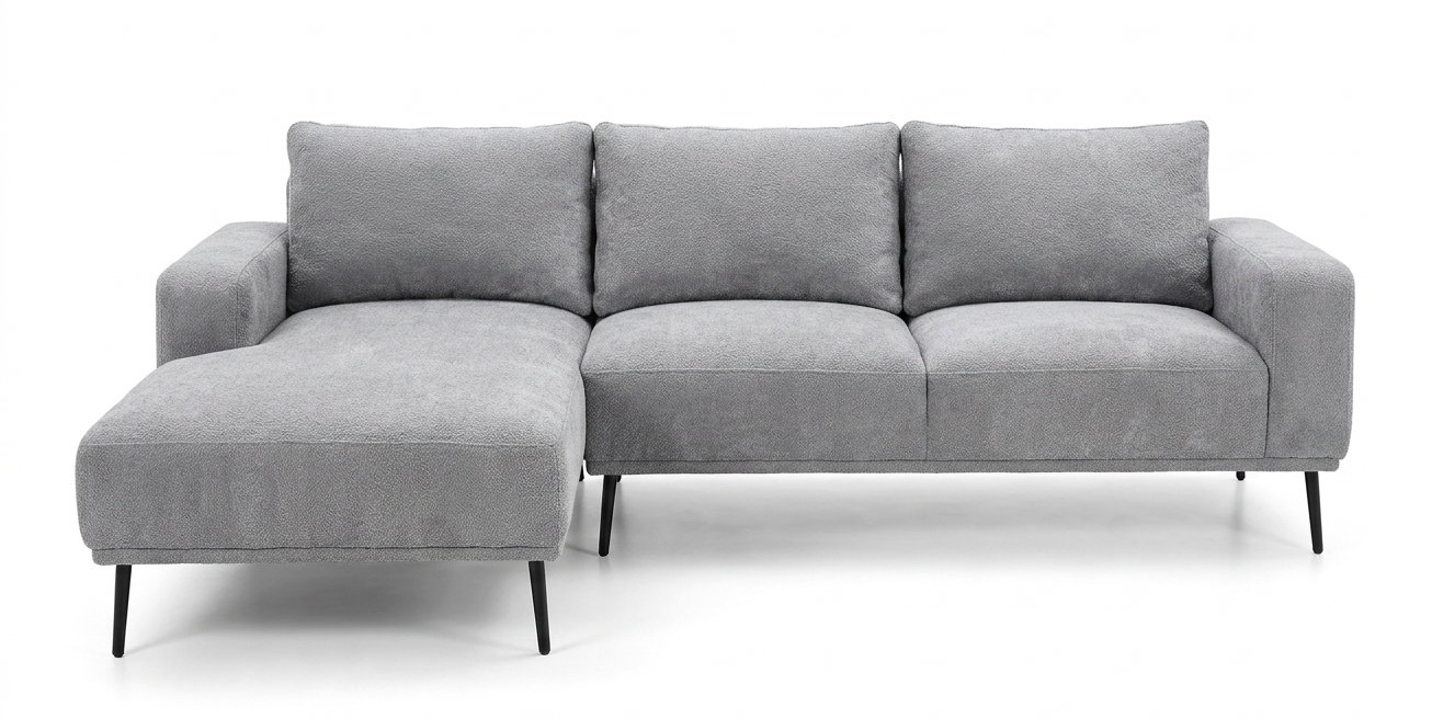 Sala seccional Burton: diseño moderno con chaise longue y patas estilizadas. Confort excepcional, estilo contemporáneo y alta durabilidad para tu hogar