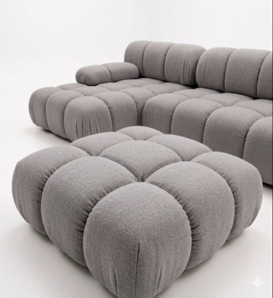"Sillón modular Bali: diseño contemporáneo de vanguardia con acabado capitoneado. Confort excepcional, estilo icónico y alta versatilidad para crear espacios únicos