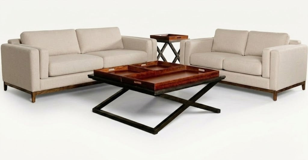 Sala colorado color baige fabricada en esponja de alta densidad 24kg zoclo en madera solida de encino