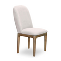 Silla en en madera solida y tapiceria color claro