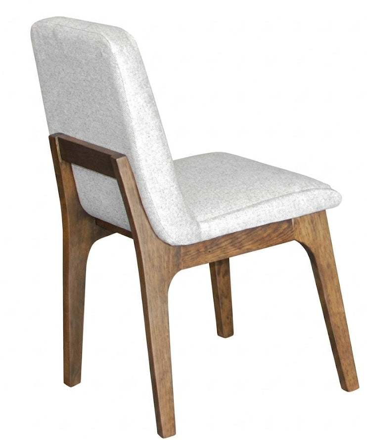 Silla Islandia: diseño moderno en madera de nogal y tela bkanca. Ergonómica, elegante y de alta durabilidad