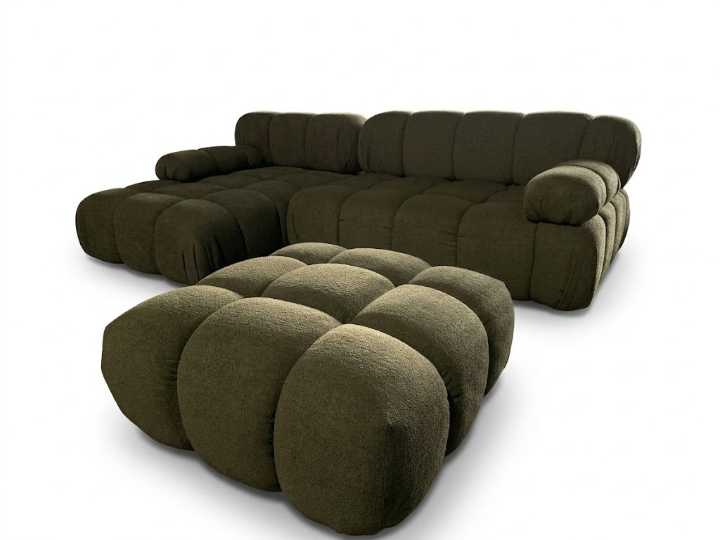 "Sillón modular Bali: diseño contemporáneo de vanguardia con acabado capitoneado. Confort excepcional, estilo icónico y alta versatilidad para crear espacios únicos