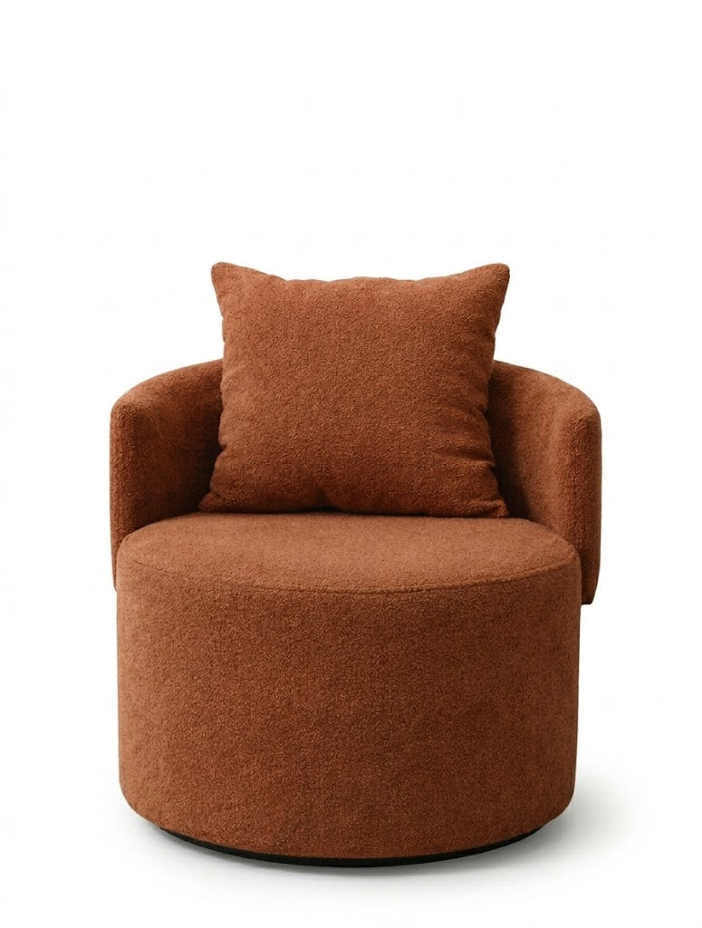 Sillón giratorio Forest: diseño moderno y envolvente con texturas premium. Confort excepcional, estilo contemporáneo y base giratoria para máxima funcionalidad en tu espacio