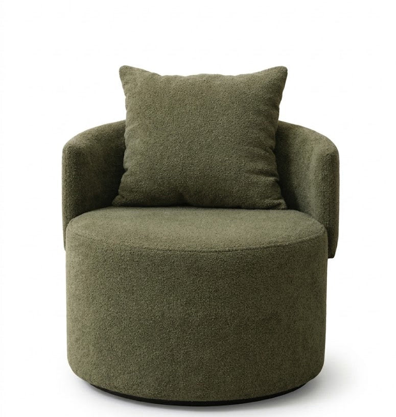 Sillón giratorio Forest: diseño moderno y envolvente con texturas premium. Confort excepcional, estilo contemporáneo y base giratoria para máxima funcionalidad en tu espacio
